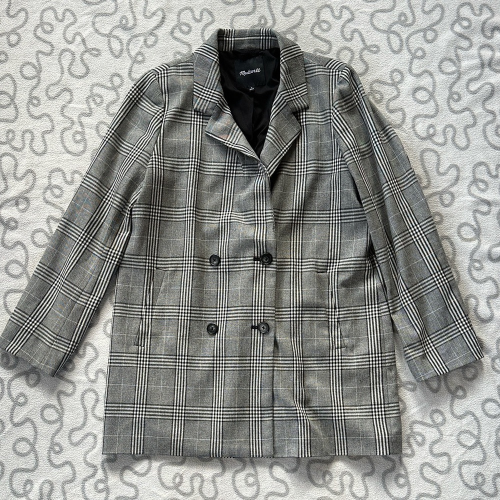 Madewell Caldwell Double-Breasted Blazer in Plaid